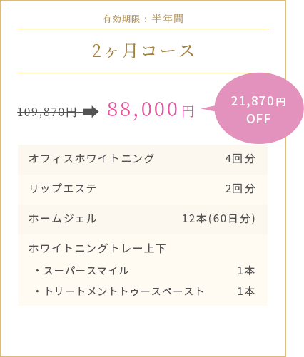 2ヶ月コース 21,870円